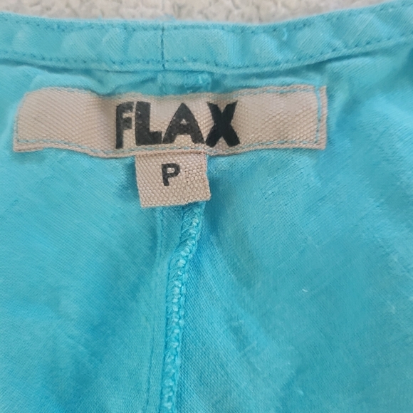 Flax sleeveless linen top blouse tank blue size 4-6 small - Picture 4 of 6